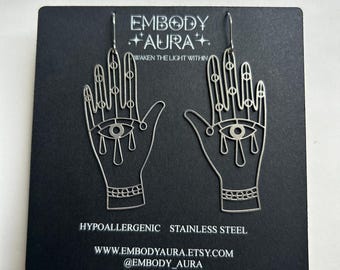 Die HAMSA silbernen oder goldenen Augen Ohrringe