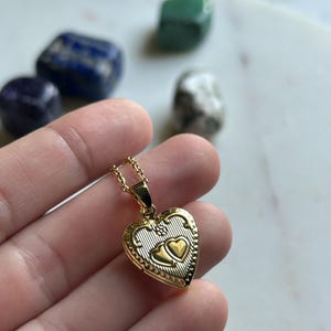 LOVERS stainless steel golden little heart locket for photo vintage inspired valentine jewelry gift for her