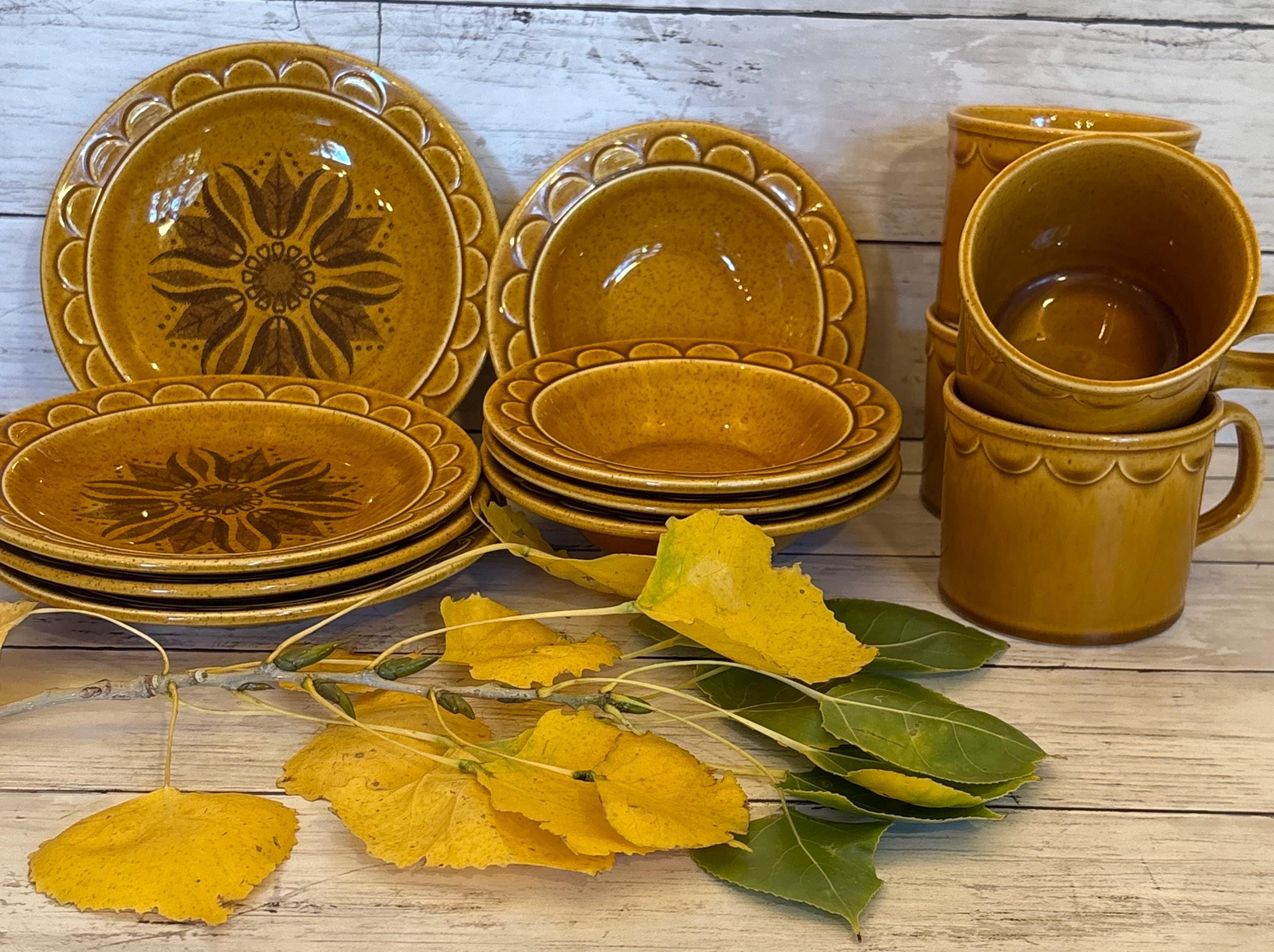 Vintage Golden Harvest Dinnerware Set - Etsy