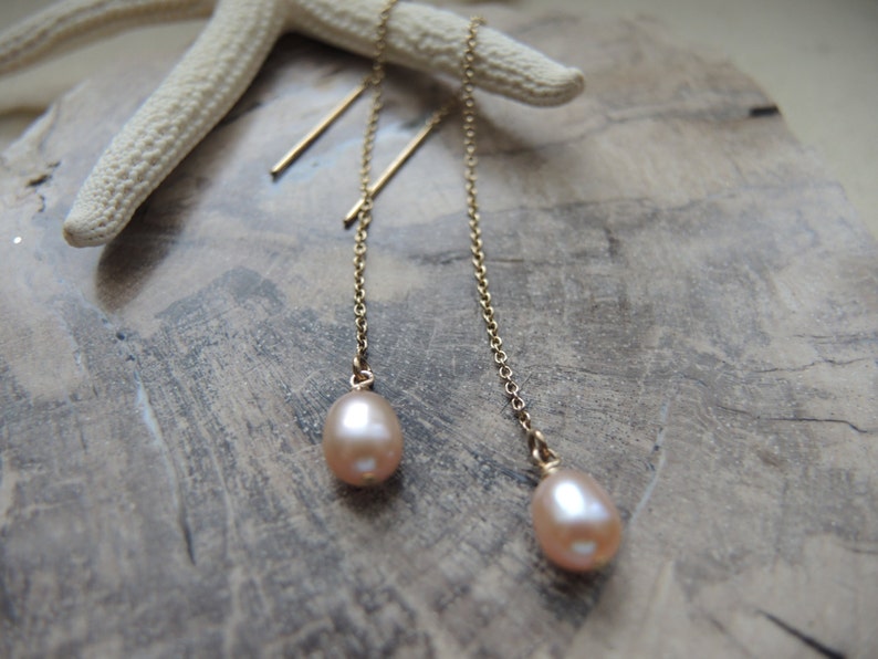 Fresh Water Pearl Earrings Fresh Water Pearl Jewelry 14K - Etsy