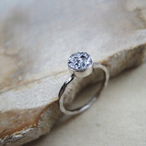 Silver Druzy Ring: 925 Sterling Silver Bezel, 6mm Stone