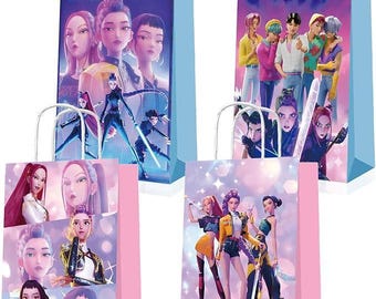 Kpop Anime Party Favor Bags, Set of 12 Birthday Candy Treat Bags
