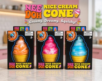 NeeDoh Nice Cream Cone Squishy Fidget Toy | Ice Cream Stress Relief Squeeze