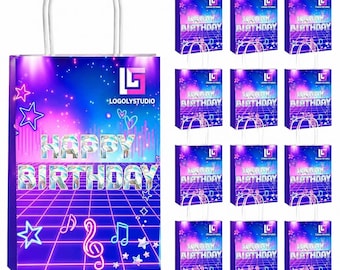 Kpop Music Birthday Party Favor Gift Bags (12 Pcs)