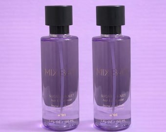 Perfume en spray floral para cabello y cuerpo Mix:Bar Sugar Violet / Fragancia de larga duración / Aroma de lujo asequible / Envío rápido