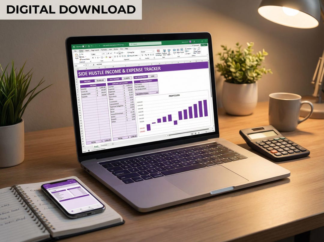 Side Hustle Tracker Spreadsheet | Small Business Bookkeeping | Income ...