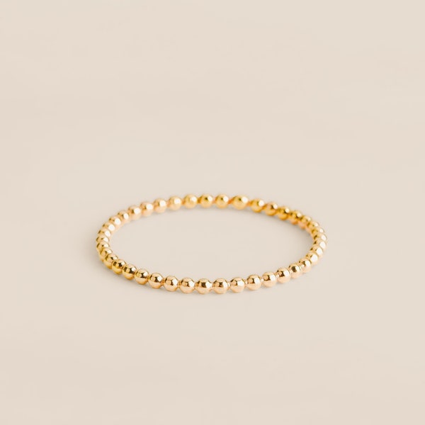 Dot Stacking Ring | 14K Gold Fill Dot Dotted Bead Beaded Stack Stackable Ring | Skinny Thin Ring Band Midi Ring Thumb Ring | Minimalist