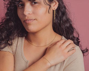 Sadie Chain Bracelet | Gold or Silver | Dainty & Delicate Minimalist Stacking Bracelet | Basic Gold Chain Simple Layering Thin Bracelet