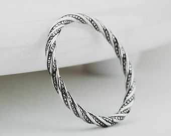 The Orbit Ring | Sterling Silver Twisted Thin Dainty Ring Band | Stackable Twist Ring | USA Ring Sizes 4-12