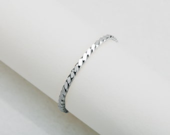 Helix Ring | Sterling Silver Hammered Twisted Rope Stacking Ring | Skinny Twist Ring Band | Comfort Fit USA Sizes 2-12
