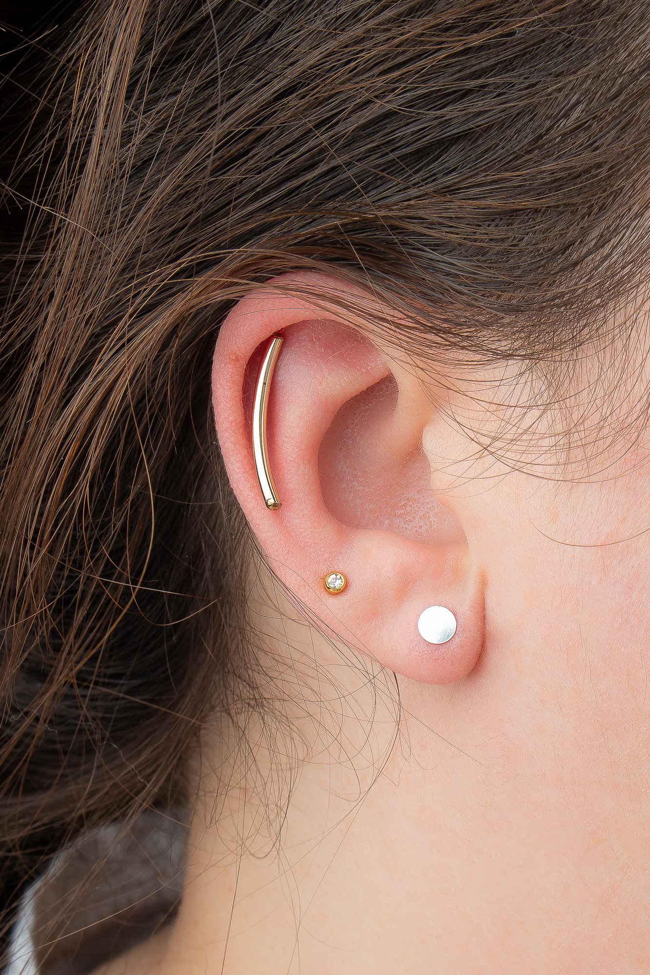 Smooth 14K Gold Fill Cartilage Bar Earring // Long goldfill Etsy