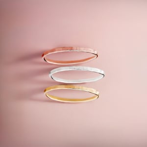Trio of Hammered Stacking Rings | Set of 3 Mixed Metal Textured Ring Bands | Silver, Gold, or Rose Gold | Comfort Fit USA Sizes 4-12