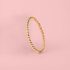 Dot Stacking Ring | 14K Gold Fill Dot Dotted Bead Beaded Stack Stackable Ring | Skinny Thin Ring Band Midi Ring Thumb Ring | Minimalist
