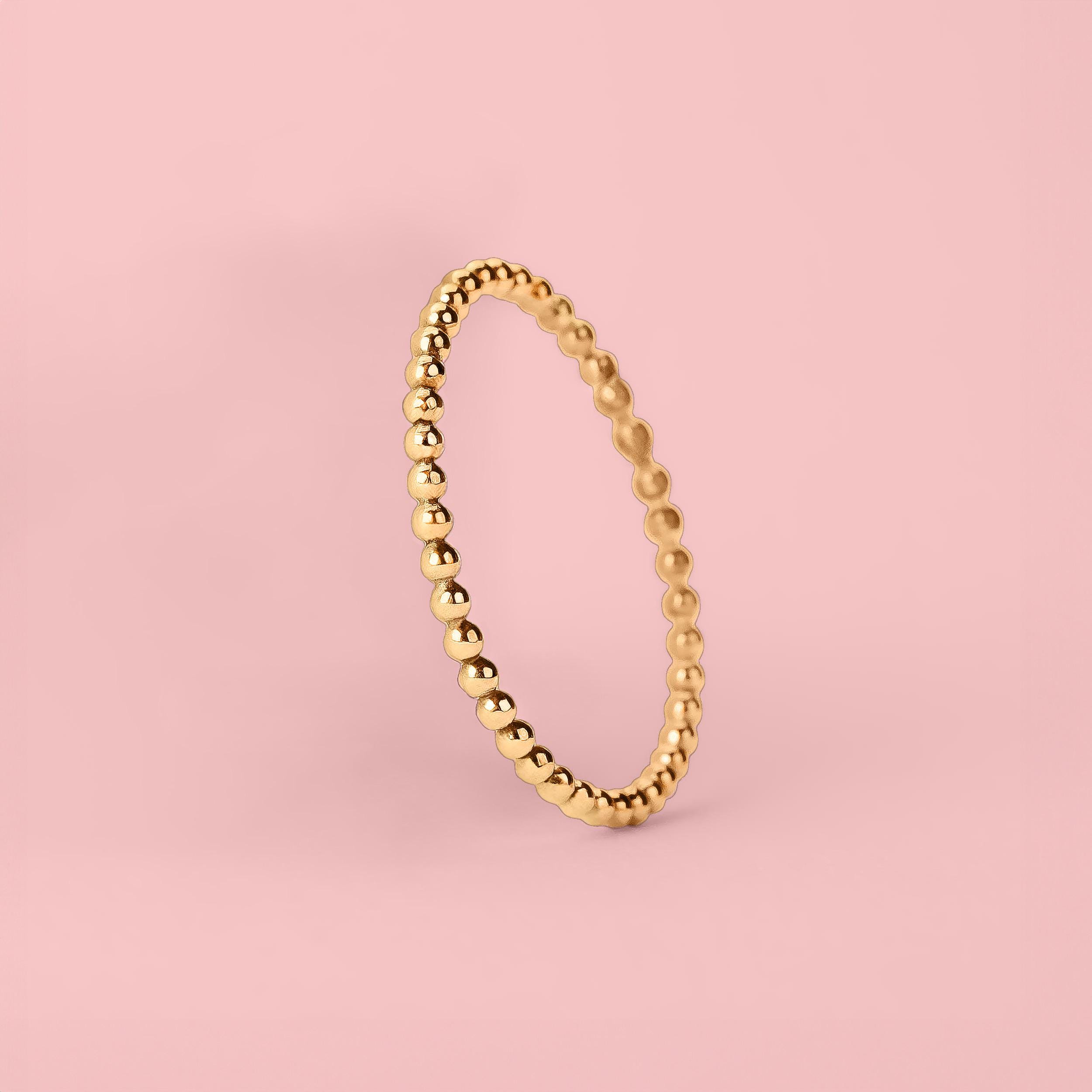 Dot Stacking Ring | 14K Gold Fill Dot Dotted Bead Beaded Stack Stackable Ring | Skinny Thin Ring Band Midi Ring Thumb Ring | Minimalist