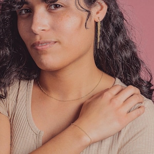 Bracelet chaîne Sadie | Or ou argent | Bracelet empilable minimaliste fin et délicat | Bracelet fin basique à superposition simple chaîne en or