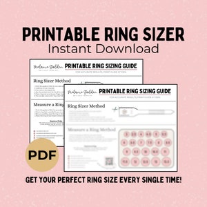 Digital Download Printable Ring Sizer Adjustable USA Finger Size Tool Whole & Half Sizes Find Your Accurate Ring Size Easy to Use image 8