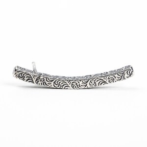 Paisley Cartilage Bar Earring | Sterling Silver Long Swirly Swirl Pattern Helix Hex Bar Earring | Edgy Piercing Jewelry for Women and Girls