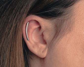 Buy Smooth Cartilage Bar Earring Sterling Silver Long Smooth