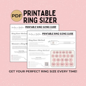 Digital Download Printable Ring Sizer Adjustable USA Finger Size Tool Whole & Half Sizes Find Your Accurate Ring Size Easy to Use image 1