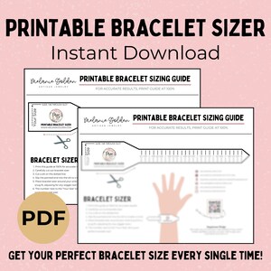 Digital Download | Printable Bracelet Sizer | Adjustable USA Wrist Size ...
