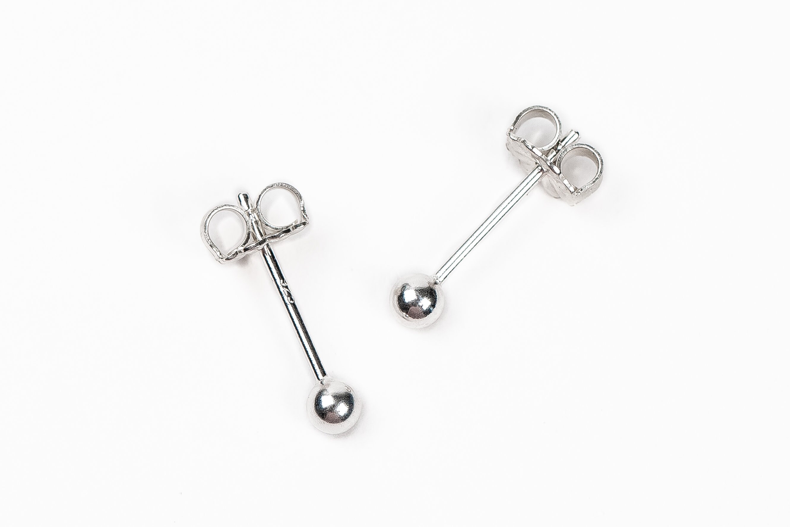40 Sterling Silver Stud Ball Earrings Post 3mm Parts
