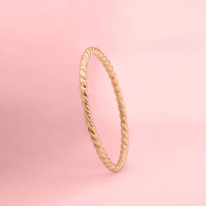 Braided Rope Stacking Ring | 14K Rose Gold Fill Thin Twist Stackable Band, Basic Skinny Twist Stack Ring, Simple Dainty Everyday Jewelry
