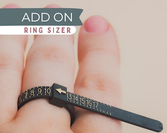 Agregar / Medidor de anillos reutilizable / Herramienta de tamaño de dedo ajustable de EE. UU. / Tamaños enteros y medios / Encuentre su tamaño de anillo exacto / Medidor fácil de usar