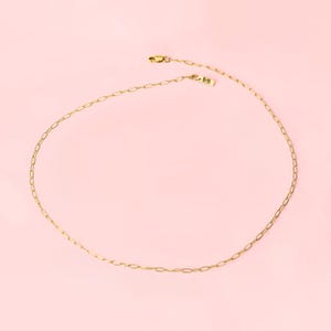 Paperclip Chain Necklace | Silver, Gold or Rose Dainty & Delicate Modern Minimalist Choker Chain Necklace | Simple Everyday Jewelry for Her