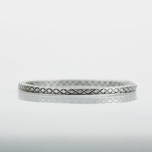 Cross Hatched Stacking Ring Thin Skinny Stackable Stack Ring In 925 Sterling Silver Comfort Fit Sizes 4-10 image 2