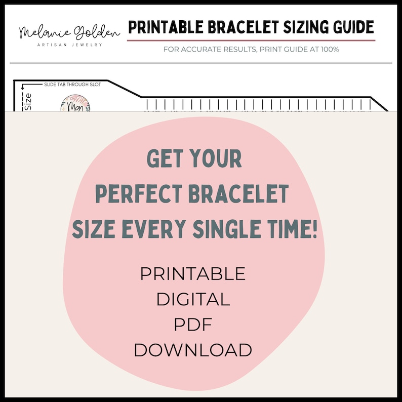 Digital Download Printable Bracelet Sizer Adjustable USA Wrist Size Tool Find Your Accurate Bracelet Length Easy to Use Measurer image 4
