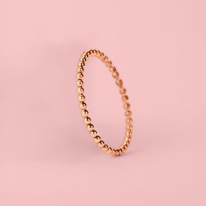 Dot Stacking Ring | 14K Rose Gold Fill Dot Dotted Bead Beaded Stack Stackable Ring | Skinny Thin Ring Band Midi Ring Thumb Ring | Minimalist