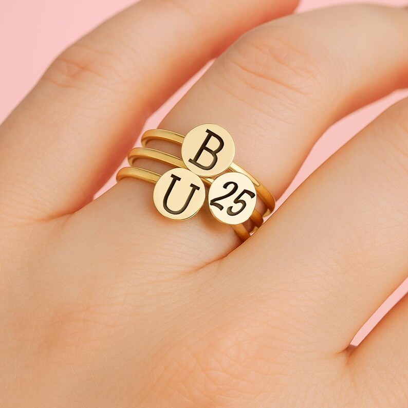 Graduation Year Class Ring | Stackable High School or College Stacking ...