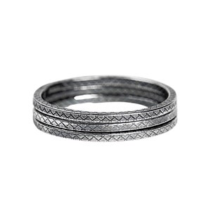 Cross Hatched Stacking Ring Thin Skinny Stackable Stack Ring In 925 Sterling Silver Comfort Fit Sizes 4-10 image 5
