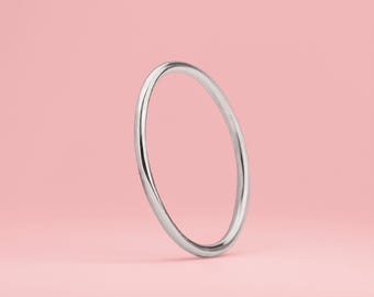 Smooth Stacking Ring | Sterling Silver 1mm Thin Smooth Stacking Skinny Rings | Comfort Fit | Sizes 2-12