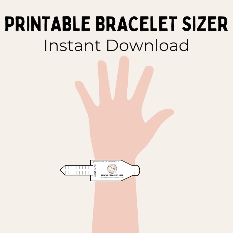 Digital Download Printable Bracelet Sizer Adjustable USA Wrist Size Tool Find Your Accurate Bracelet Length Easy to Use Measurer image 2