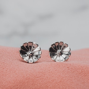 Wildflower Stud Earrings | Big Sterling Silver Bohemian Boho Style Floral Daisy Post Earrings For Women And Girls