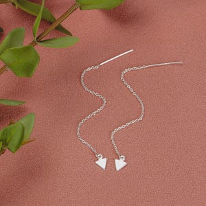 Pendientes de cadena con forma de flecha en forma de flecha / Pendientes de cadena de hilo de plata de ley / Perforaciones individuales o múltiples / Boho Boho