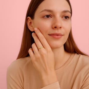 Graduation Year Class Ring | Stackable High School or College Stacking Ring | Personalized Custom Senior Year Sorority Signet Graduate Gift