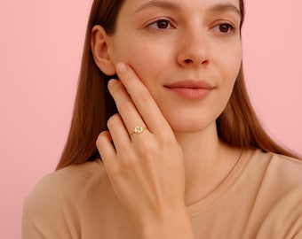 Graduation Year Class Ring | Stackable High School or College Stacking Ring | Personalized Custom Senior Year Sorority Signet Graduate Gift