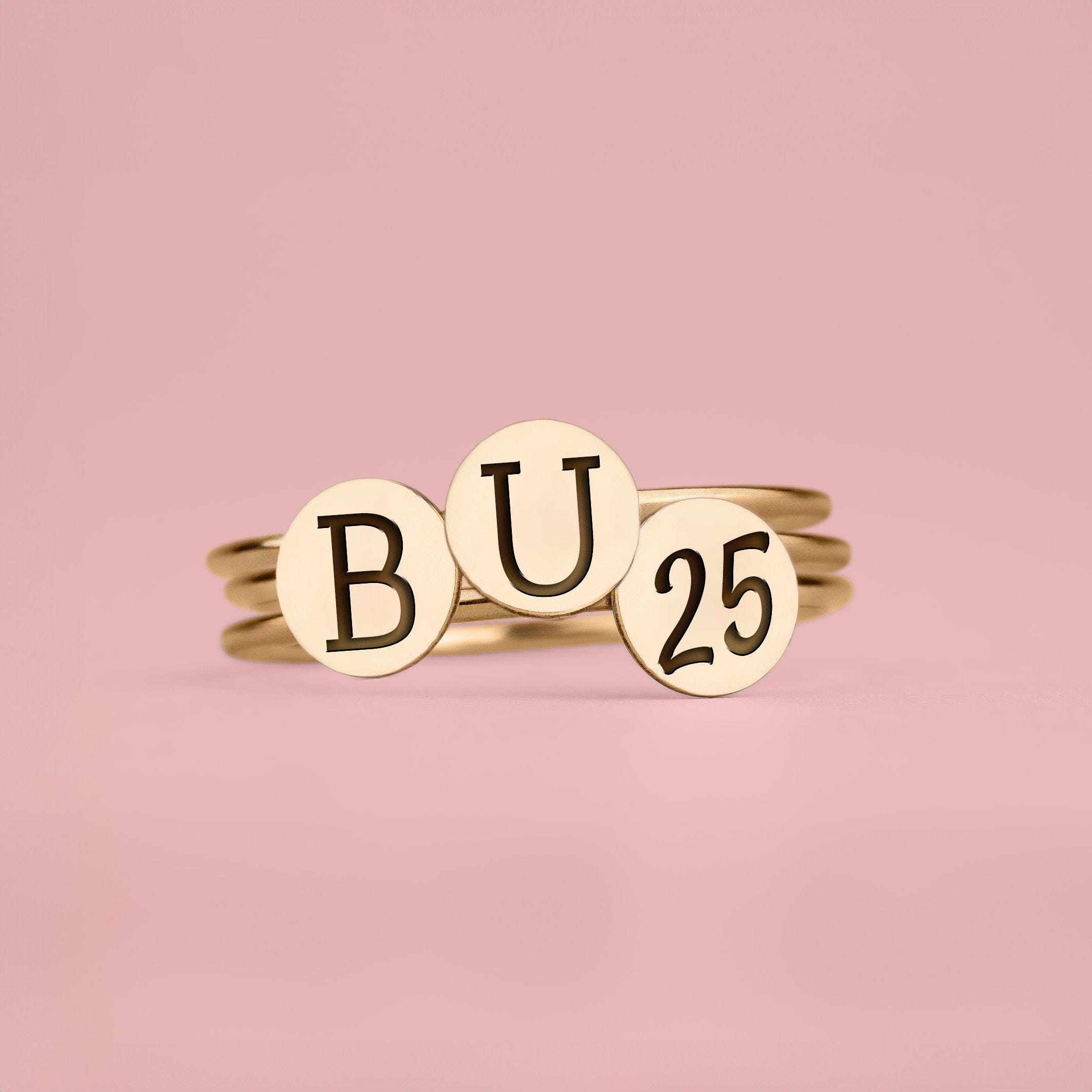 Graduation Year Class Ring | Stackable High School or College Stacking ...