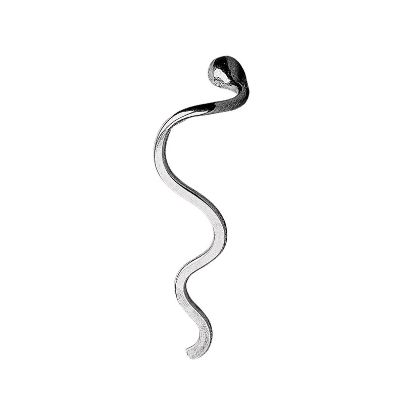 The Original Wave Cartilage Earring Sterling Silver Wavy Swirl Swirly Squiggle Helix Hex Piercing Jewelry for Upper Ear Thread Through image 6