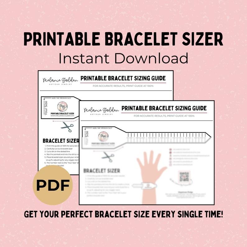 Digital Download Printable Bracelet Sizer Adjustable USA Wrist Size Tool Find Your Accurate Bracelet Length Easy to Use Measurer image 9