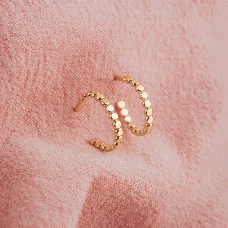 [Brighton] Small Hoop Charm Earrings-Gold main image 1