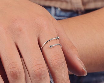 Anello Donna Con Strass Anello Regolabile LOVE In Argento Sterling 925 Con Rhinestone | Fascia Aperta | Nuovo Con Etichette Anello Sterling Silver Love - Foto 9