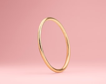 Smooth Stacking Ring | 14K Gold Fill 1mm Thin Smooth Stacking Skinny Rings | Comfort Fit | Sizes 2-12