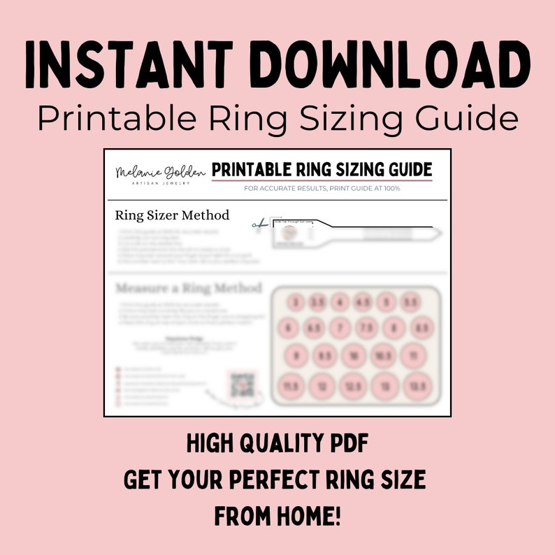 Digital Download Printable Ring Sizer Adjustable USA Finger Size Tool Whole & Half Sizes Find Your Accurate Ring Size Easy to Use image 5
