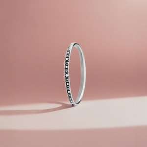 Cosmo Stacking Ring | Sterling Silver Dotted Dot Thin Skinny Dainty Stackable Ring Band | USA Ring Sizes 4-12