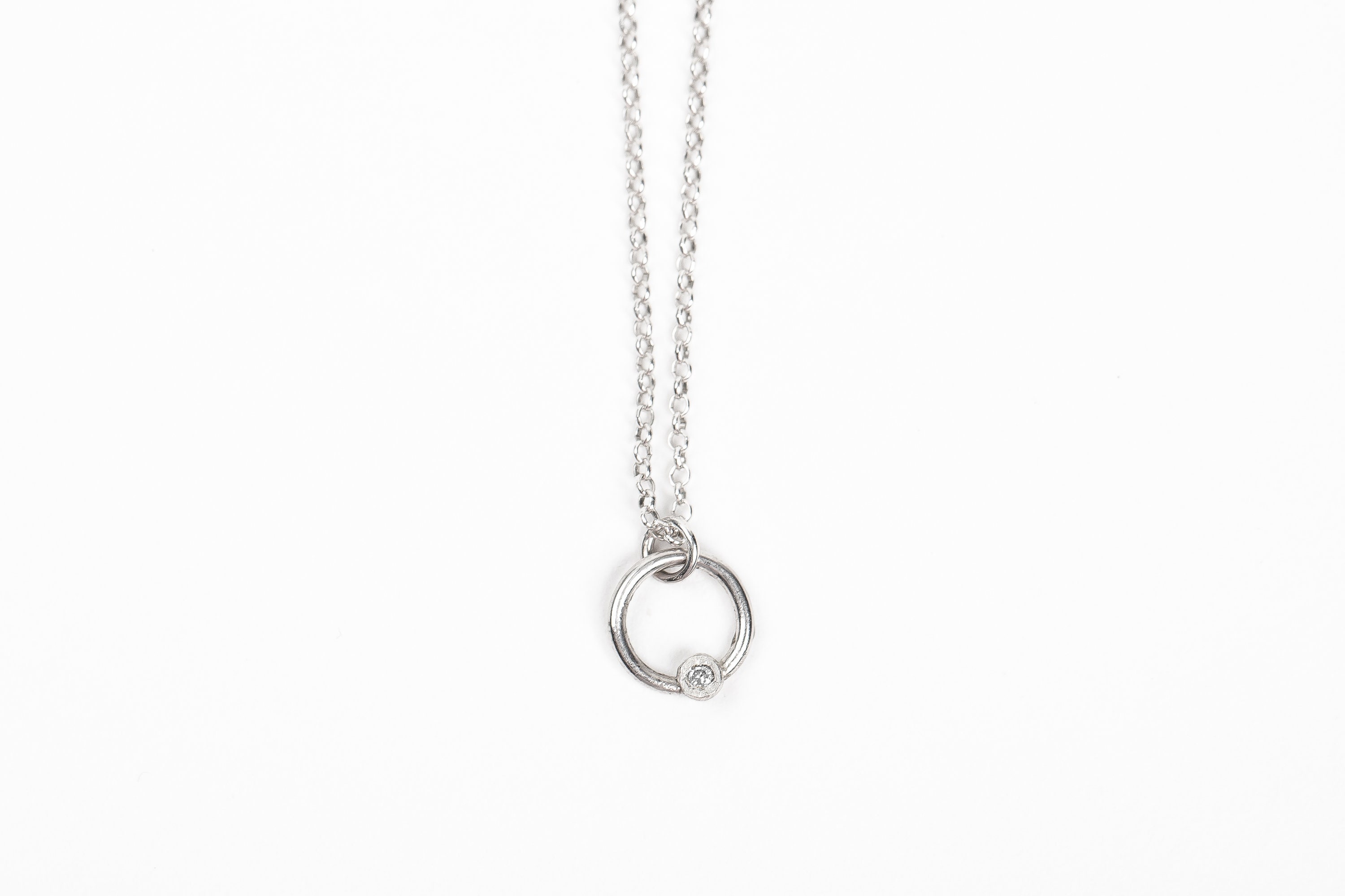 Tiny Sterling Silver Diamond Necklace Pick Your Tiny Sterling Silver Diamond Necklace Pick Your Small Little Round Circle Real Pendant Charm