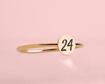 Graduation Year Class Ring | Stackable High School or College Stacking Ring | Personalized Custom Senior Year Sorority Signet Graduate Gift
