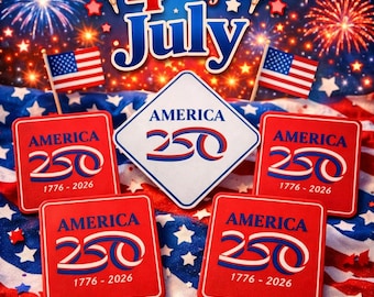 3D Printed America 250 Coasters – Patriotic July 4th Decor (4 Pack)